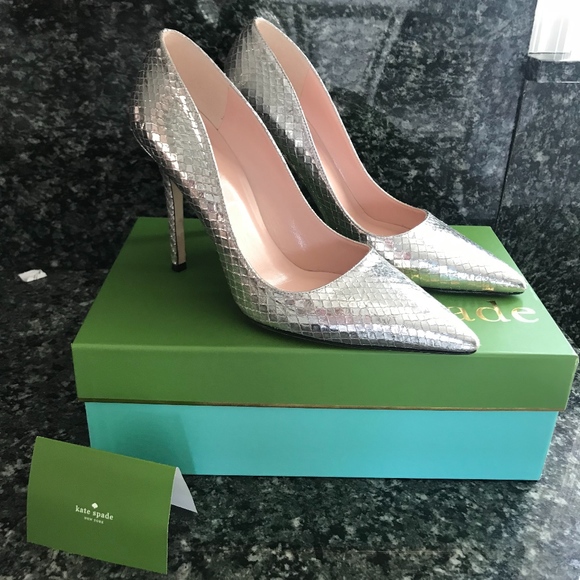 kate spade Shoes - Kate Spade Larissa Silver Pumps size 8